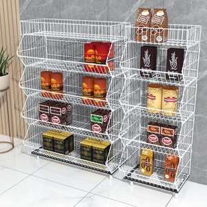 Kainice Étagère de rangement pour légumes de <span class=keywords><strong>cuisine</strong></span> à 5 niveaux de 500mm personnalisée Étagère métallique légère pour supermarché d'affichage au détail - Product Image 6