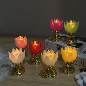 โค<span class=keywords><strong>ม</strong></span>ไฟ LED ที่มีสีสันยาวนานฐานดอกบัวพลาสติก<span class=keywords><strong>เจ้าแม่</strong></span><span class=keywords><strong>กวน</strong></span><span class=keywords><strong>อิ</strong></span><span class=keywords><strong>ม</strong></span>สร้างควา<span class=keywords><strong>ม</strong></span><span class=keywords><strong>ม</strong></span>ั่งคั่งเชิงเทียนสำหรับตกแต่งบ้านในวันคริสต์มาส - Product Image 3