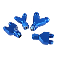 Sumeiji AN8 Fitting Y Block Flare AN6 Fitting Adapter Union Splitter hitam bagian balap