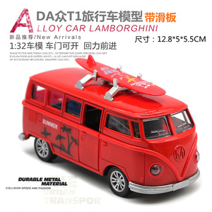 1:32 T1 Stationwagen met Skateboard Bus Vintage Auto Model van metaal Ornament Automodel Speelgoed - Product Image 5