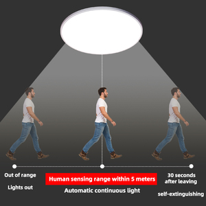 SMD2835 18W ทันสมัย6500K IP66 AC 85-265V PIR เซ็นเซอร์อินฟราเรดจับการเคลื่อนไหวไฟ LED เพดานห้องนอนแผงอะคริลิคสำหรับวิ่ง - Product Image 2