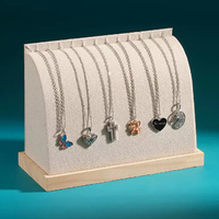 FF2398 bijouterie magasins affichage photographie accessoires chaîne porte-collier velours PU cuir organisateur bois collier présentoir