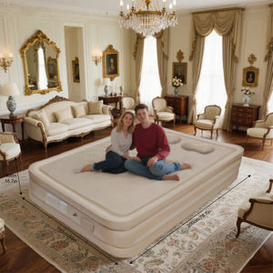 Cama inflable doble/individual de lujo con bomba de aire recargable para habitaciones de viaje - Product Image 5