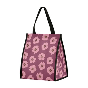 Bolsa Térmica para Almuerzo con Diseño Hawaiano de Flor de Hau Rosa, Bolsa Reutilizable para Preparación de Comidas, Bolsa Térmica con Velcro - Product Image 1