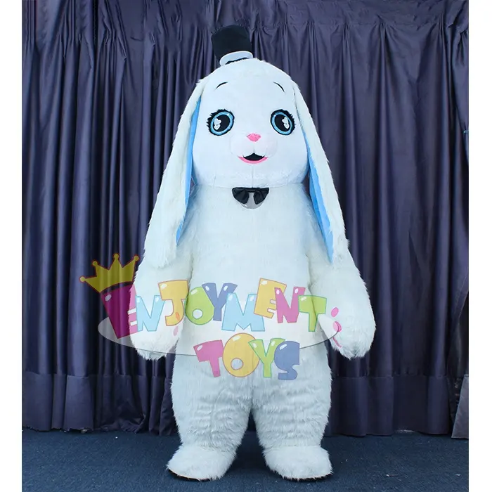 Zevk CE 2m/2.6m şişme uzun kulak beyaz tavşan maskot Cosplay kostüm cadılar bayramı karnaval