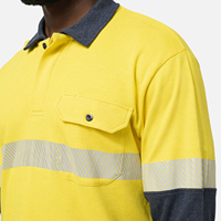 Polo da Lavoro Estivo per Uomo, Resistente, Alta Visibilità, con Inserti e Nastro FR