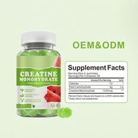 HDK OEM ODM Gommes de créatine monohydrate 1250mg à absorption élevée, véganes, 5 saveurs : cerise, mangue, pastèque, fraise, ananas