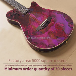 Guitarra Acústica GALYDA Thinline Fabricada en Fábrica, Logotipos Personalizables, Cuerpo de Caoba, Mástil de Arce, Diapasón de Palisandro - Product Image 2