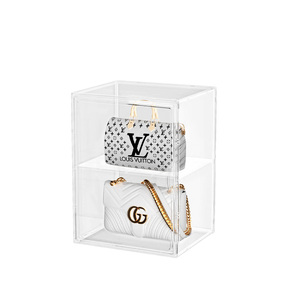 Grande vitrine rectangulaire en PET à injection avec 1 séparateur, anti-poussière, empilable, pour collection de figurines Gundam et jouets - Product Image 1