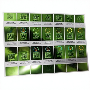 Etiqueta Cosmética Holográfica Verde de Alta Seguridad, Cada Etiqueta con Número de Serie Diferente, Código de Verificación Impreso - Product Image 1