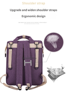 Grand sac à dos de maternité multifonction lit de couchage pour bébé sac à couches style vintage USB thermique sac à dos de voyage à la mode