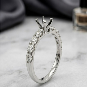 Anillo de Compromiso Clásico de Oro Blanco Sólido de 18K con Diamante Natural de 0.50ct, Engaste de 4 Puntas Compartidas, Proveedor Confiable - Product Image 3