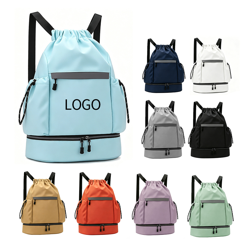 Oxford Drawstring Backpack Reflective Strip Large Capacity