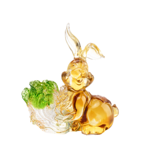 Customized Color Handmade Rabbit Statue Art Glass Crystal Crafts for Home Decor Engraveable Product