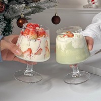 Op maat gemaakte groothandel glazen dessertbekers, ijs- en puddingbekers, party serveerbekers, food grade, 12oz 350ml 330ml blikjes