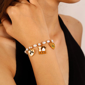 เครื่องประดับทอง PVD 14K 18K 316L สร้อยข้อมือสแตนเลสเสน่ห์ Kawaii เสน่ห์สุนัขสัตว์เลี้ยงจำนวนมากสำหรับสร้อยข้อมือสร้อยคอ - Product Image 4