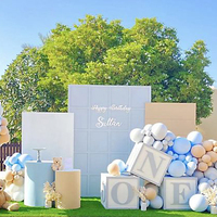 Vente chaude bébé anniversaire pleine lune fête cadeau boîte décoration accessoires boîte de fête motif de fleurs ballon boîte décoration de fête