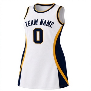 Robe de basket-ball pour femmes, jaune et violette, uniforme d'équipe sportive avec nom, numéro et logo personnalisés - Product Image 3