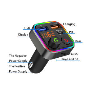 <span class=keywords><strong>2022</strong></span> nuevo cargador de teléfono móvil para coche QC3.0 con receptor Bluetooth, reproductor de Bluetooth-mp3, transmisor FM, Usb, portátil, MP3 Abarth - Product Image 2