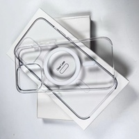 Coque rigide officielle originale pour Iphone 17 16 15 Pro Max avec design de barre de matériau en verre d'aspiration magnétique transparent