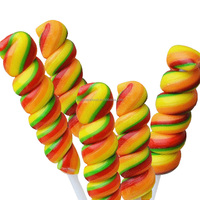 Vente en gros sucette tourbillon couleur bonbon sucré multicolore torsion sucette confiserie