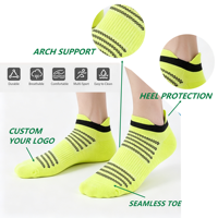 Chaussettes de sport personnalisées en gros avec logo, anti-humidité, coupe basse, avec languette, pour la course, le cyclisme et l'entraînement