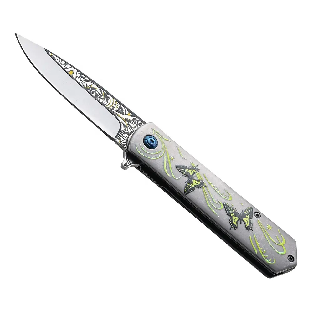 Высококачественный складной тактический карманный нож из нержавеющей стали с рисунком бабочки для кемпинга и выживания