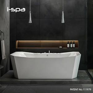 Baignoire hexagonale autoportante en acrylique Krypton pour usage intérieur dans les hôtels et appartements, avec fonction massage - Product Image 3