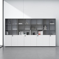 Archivador de Oficina de Madera con Puertas de Vidrio Transparente, Candado, Diseño Moderno y Simple, Librero de Almacenamiento para Uso Comercial