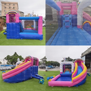 Château gonflable combo licorne 13 pieds avec toboggan et piscine, thème <span class=keywords><strong>dauphin</strong></span>, <span class=keywords><strong>parc</strong></span> aquatique - Product Image 2
