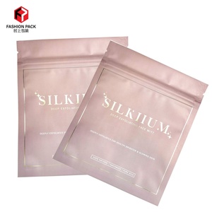 Bolsa de papel de aluminio de impresión completa para el cuidado de la piel Bolsa de sellado de tres lados para bolsitas cosméticas Doypack con superficie mate y muesca de desgarro