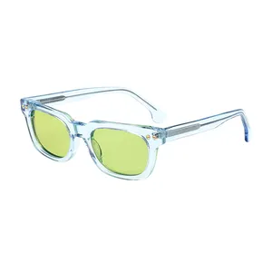 Hot Sale Vintage Classic Transparent Acetate Sunglasses Trendy Shape Unisex Polarized Shades Acetate Sunglasses 2024