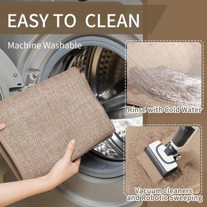 Tapis de cuisine en caoutchouc de chanvre Sally, rectangulaire, antidérapant, absorbant l'huile, lavable, couleur unie, pour restaurant et cuisine - Product Image 4