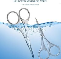 Ciseaux de beauté professionnels en acier inoxydable, à pointe ronde et pointe fine, pour la coupe des sourcils, des poils du nez et de la barbe