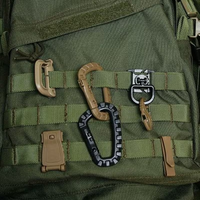 Molle Carabiner Clip Tactical Carabiner Hook Fast Spring Hard Hook Buckle D-Clip for Molle Webbing Additions Backpack Accessory