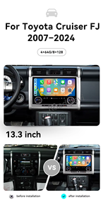 Rádio de Carro Android 13 de 13,3 Polegadas para <span class=keywords><strong>Toyota</strong></span> FJ Cruiser 2007-2024, Reprodutor de DVD para Carro, Carplay, 4G, DSP 360 - Product Image 6