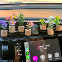 Diffuseur d'air pour voiture sur le thème des plantes avec mini succulente, clip de ventilation et design de pot mignon pour accessoires intérieurs de voiture