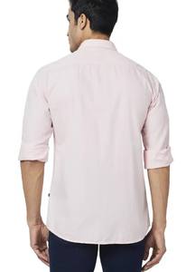 เสื้อเชิ้ตผู้ชายทรงเข้ารูป ผ้าฝ้ายถัก 100% แขนยาว สวมใส่สบาย ระบายอากาศได้ดี เป็นมิตรกับสิ่งแวดล้อม สีพื้น ผลิตในบังกลาเทศ รับผลิตแบบ ODM - Product Image 2