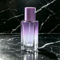 Flacon de parfum en verre dégradé violet de 30 ml avec pulvérisateur argenté et capuchon violet pour solution d'emballage de marque de parfum Eau de Parfum