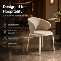 Chaises de salle à manger à dossier en ruban, avec coussin enveloppant diagonal et assise en tissu Barley pour Restaurant Valley, Restaurant Ranch et Café de Montagne