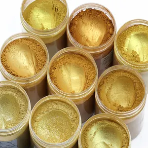 Mica Gold Powder Synthetic Fluorine Mica Powder Pigment Gold Powder For Paint