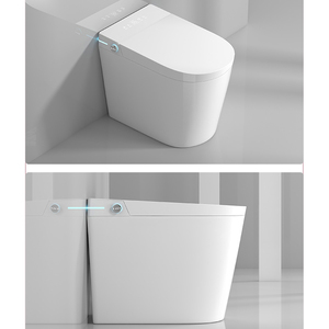 WC intelligent haut de gamme en céramique électrique allongé avec capteur de pied, télécommande, siège chauffant et fonction autonettoyante - Product Image 4