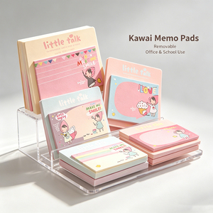 Petits blocs-notes adhésifs mignons à motifs de dessins animés, blocs-notes colorés pour l'école et le bureau - Product Image 3