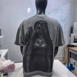 T-shirts délavés à l'acide fabriqués par le fabricant, t-shirts vintage personnalisés, impression sérigraphique, 100% coton, surdimensionnés, lourds - Product Image 2