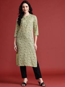 Floral Printed Straight viscose Kurta - Product Image 3