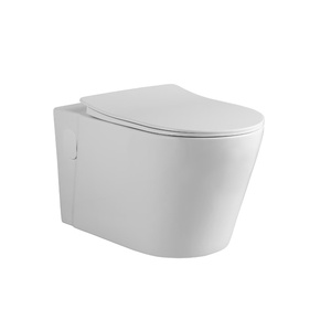 <span class=keywords><strong>Inodoro</strong></span> Compacto de Pared, Cerámica Blanca sin Borde, Doble Descarga, Tanque Empotrado, Sifónico, Ahorro de Espacio, para Baños Pequeños y Apartamentos - Product Image 6