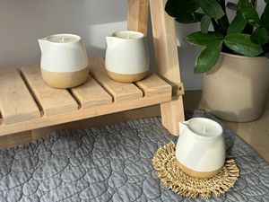 Envases de Frascos para Velas, Decoración <span class=keywords><strong>del</strong></span> Hogar, Diseño Personalizado al por Mayor, Frascos de Cerámica Vacíos con Fondo Redondo y Boquilla para Velas de Masaje - Product Image 5