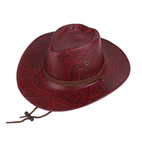 Chapeau de cowboy américain décontracté en peluche, style western, en PU, vintage, pour l'extérieur, la plage, protection solaire, coupe-vent, unisexe, vente en gros