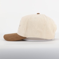 Gorra de Béisbol de Pana de 5 Paneles Unisex de Alta Calidad, Estilo Vintage, con Logotipo Bordado Curvo, Personalizable al por Mayor, para Hombre y Mujer