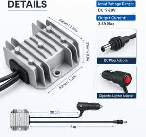Câble d'alimentation DC-DC Boost 30V 3.5A pour Starlink Mini, entrée 10-28V, adaptateur allume-cigare de voiture 5M - Product Image 2